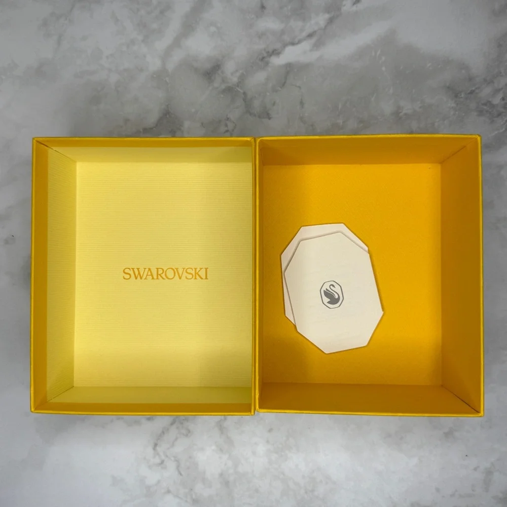 Authentic Swarovski Rectangular Jewelry Box with Outer Sleeve | Yellow | Empty